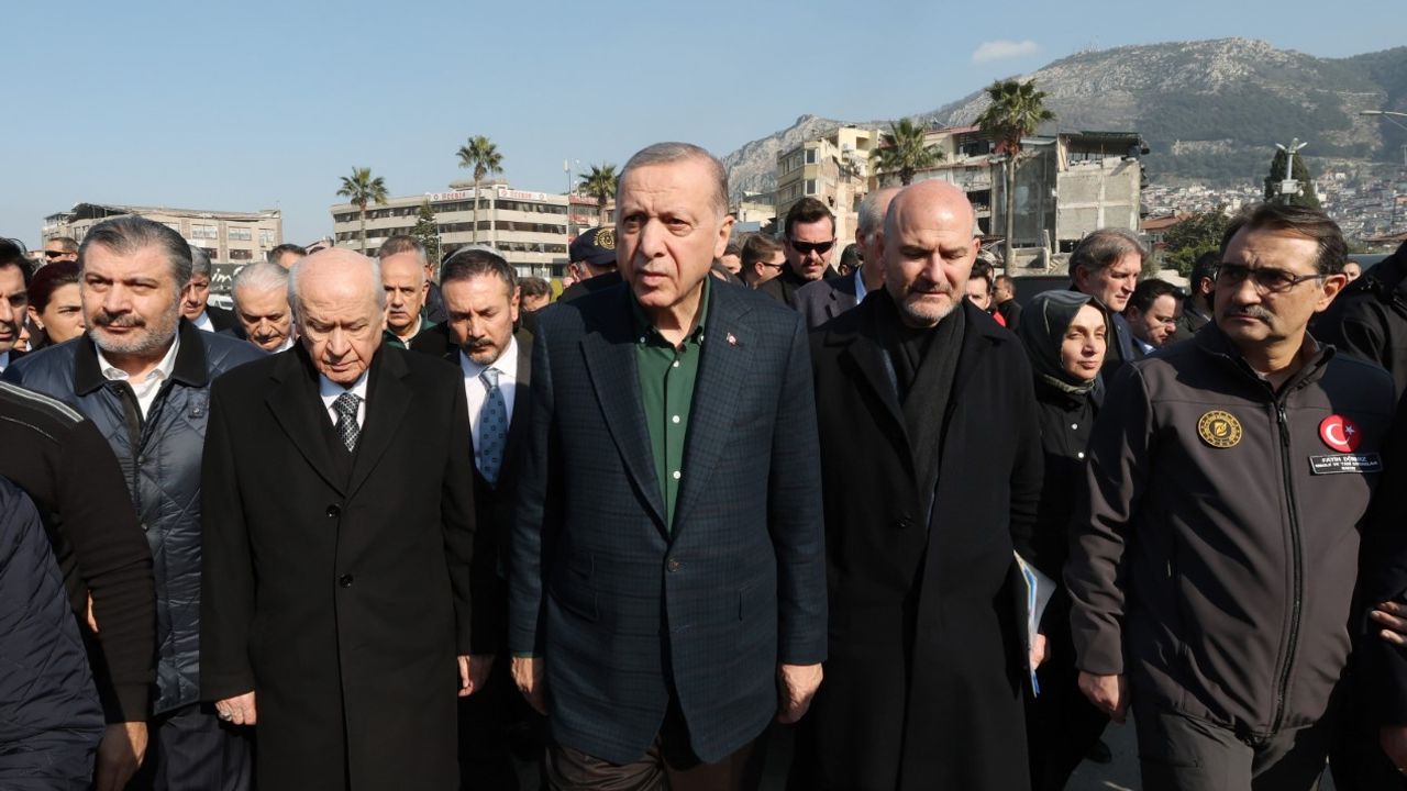 Cumhurbaşkanı Erdoğan ile MHP lideri Bahçeli Hatay'da