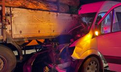 Düzce'de minibüs tomruk yüklü tıra çarptı: 1 ölü, 20 yaralı