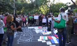 Meksika'da Filistin'e destek gösterisi