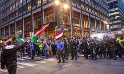 New York'da Filistin gösterisinde eylemciler gözaltına alındı