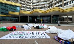 Hollanda'da Temsilciler Meclisi önünde, Siyonist İsrail'in saldırıları protesto edildi