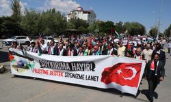 Iğdır'da üniversite öğrencilerinden Filistin'e destek yürüyüşü