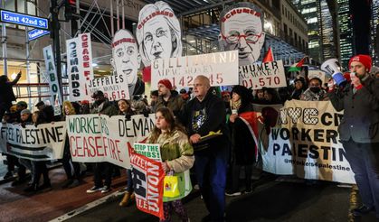 New York'da Filistin'e destek gösterisi düzenlendi