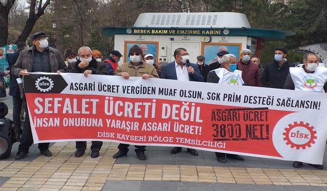 DİSK 3 bin 800 liralık asgari ücret talebini yineledi