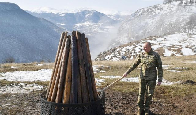 Şuşa'da Nevruz ateşi yandı