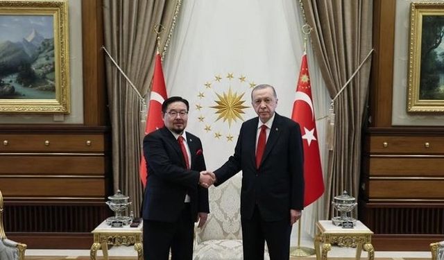 Cumhurbaşkanı Erdoğan, Moğolistan Ulusal Büyük Kuralı Başkanı Gombojav'u kabul etti