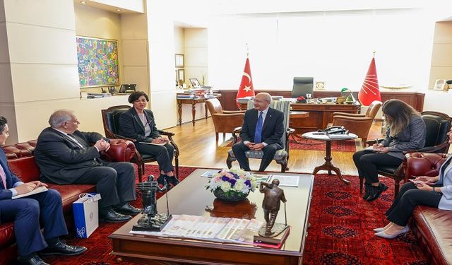 CHP Genel Başkanı Kılıçdaroğlu, Yunanistan'ın Ankara Büyükelçisi Lazaris'i kabul etti