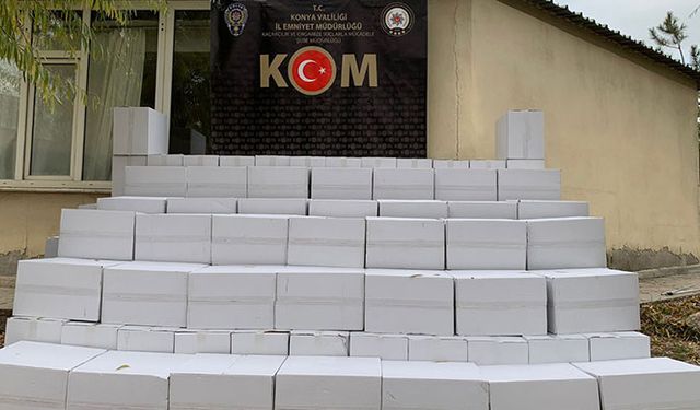 Konya'da 1,5 milyon makaron ele geçirildi