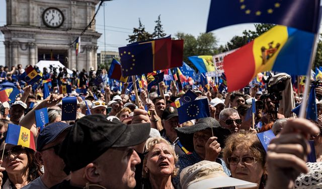 Moldova'da AB'ye üye olma mitingi düzenlendi