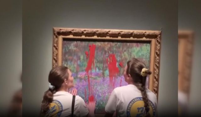 İsveç'te iklim aktivistlerince Monet’nin tablosuna boyalı saldırı