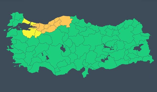 12 il için turuncu ve sarı uyarı