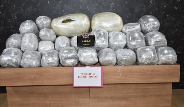 Niğde'de 72 kilogram esrar ele geçirildi