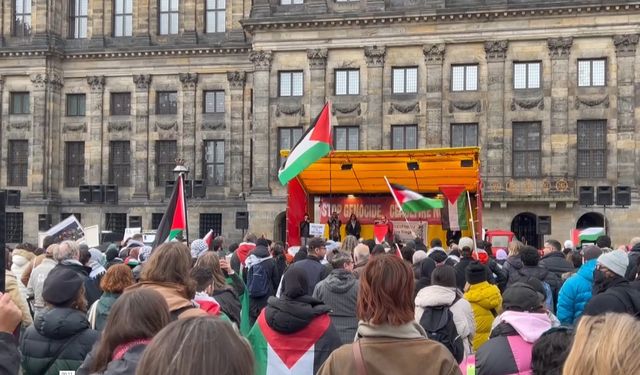 Hollanda'da Gazze'de kalıcı ateşkes yapılması için yürüyüş yapıldı