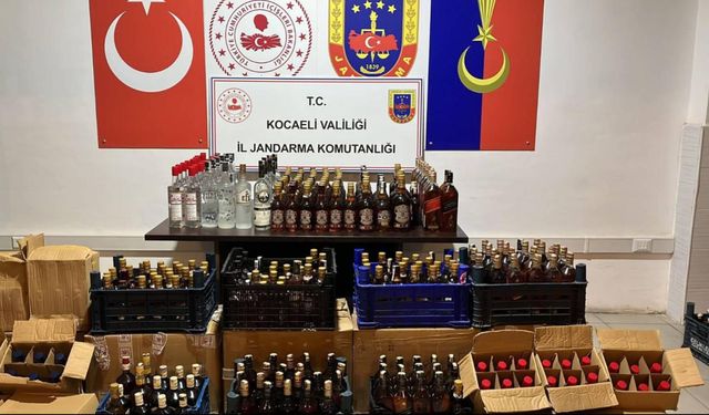 Kocaeli’de 1 milyon lira değerinde sahte içki ele geçirildi