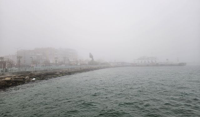 Çanakkale Boğazı'nda gemi trafiğine sis engeli