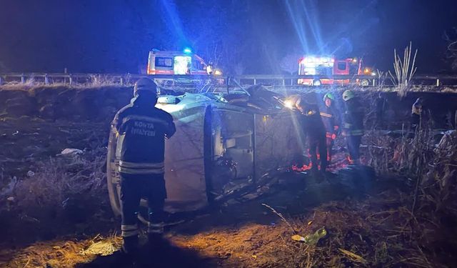 Konya'da kontrolden çıkan araç takla attı: 3 ölü, 3 yaralı