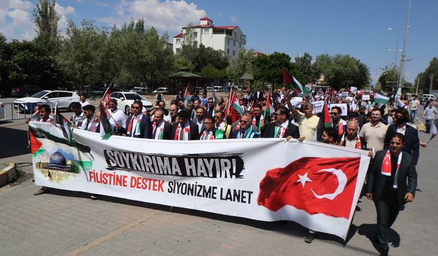 Iğdır'da üniversite öğrencilerinden Filistin'e destek yürüyüşü