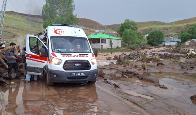 Erzurum’da sel: Tarım arazileri ve evler zarar gördü, 4 kişi yaralandı