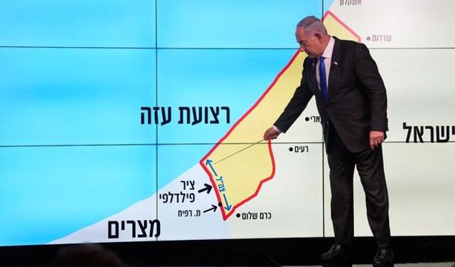 Netanyahu, sözde "İsrail haritası" önünde saldırıları anlattı