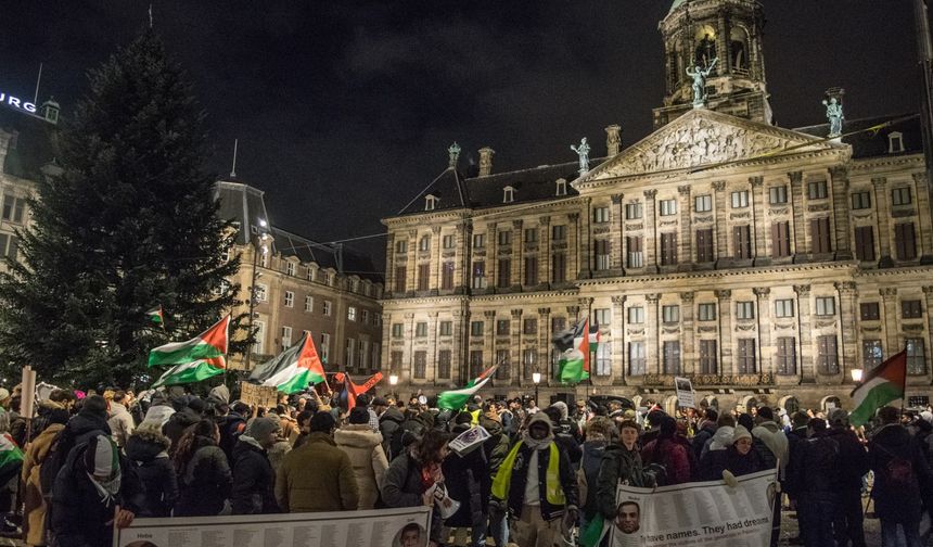 Hollanda'da, Filistin'e destek gösterisi düzenlendi