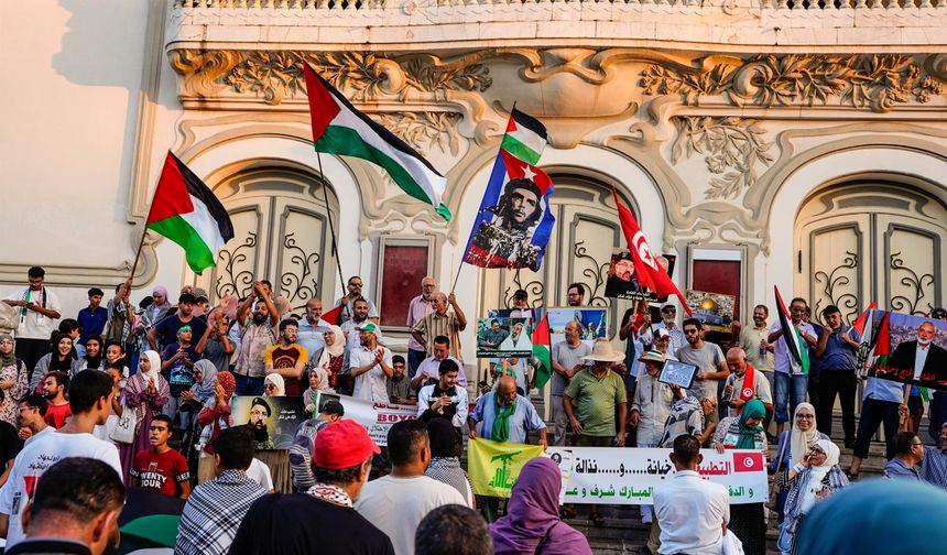 Tunus’ta Siyonist İsrail’in Gazze'ye yönelik saldırıları protesto edildi