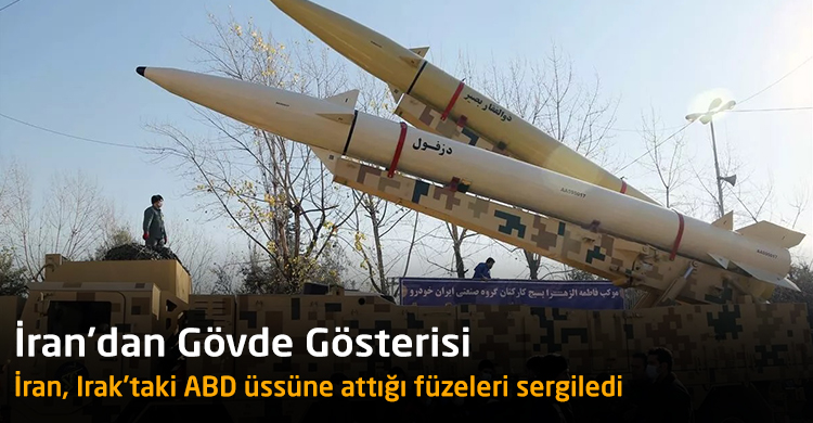 İran, Irak'taki ABD üssüne attığı füzeleri sergiledi